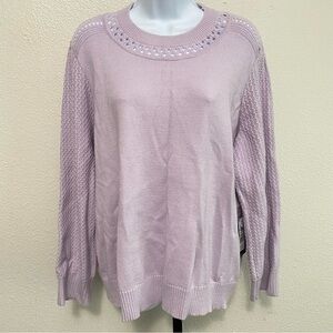 Women's Lavender Knit‎ Sweater 1X Preppy Fairy Capsule Transitional Soft Girl